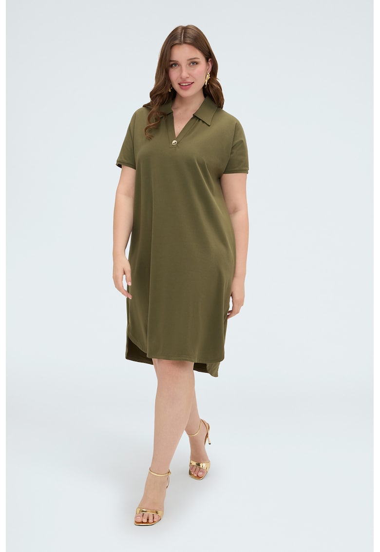 Rochie uni asimetrica - Verde masliniu