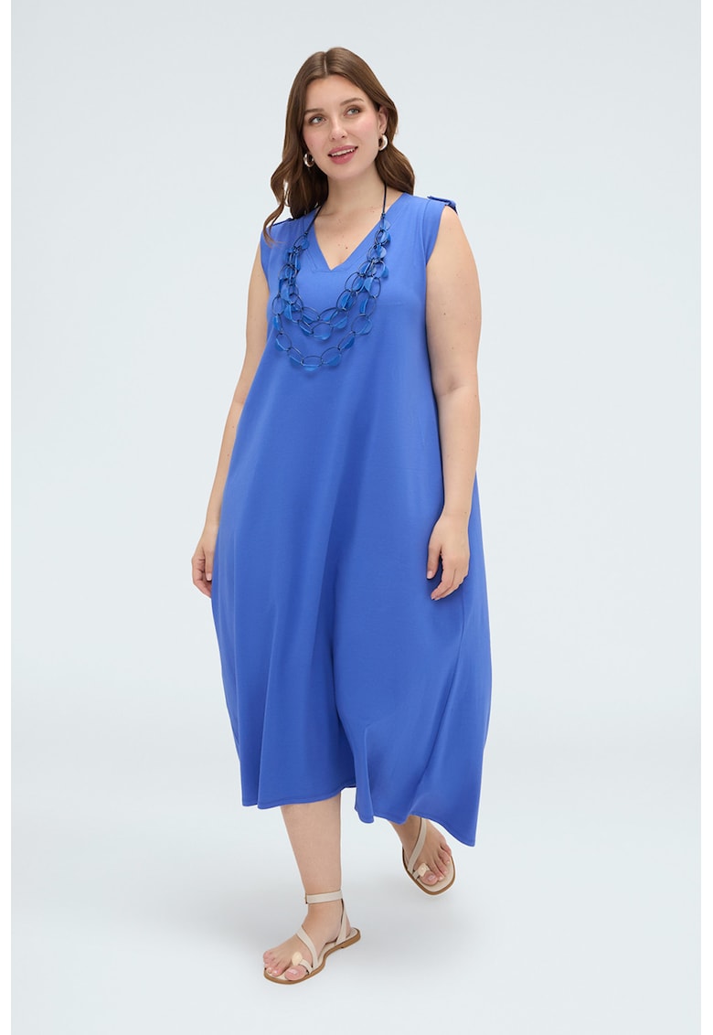 Rochie lejera din amestec de bumbac - Albastru royal
