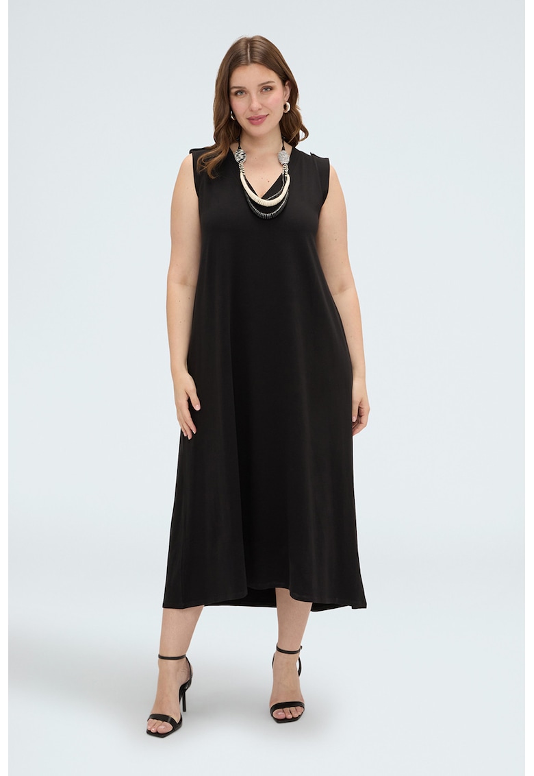 Rochie lejera din amestec de bumbac - Negru