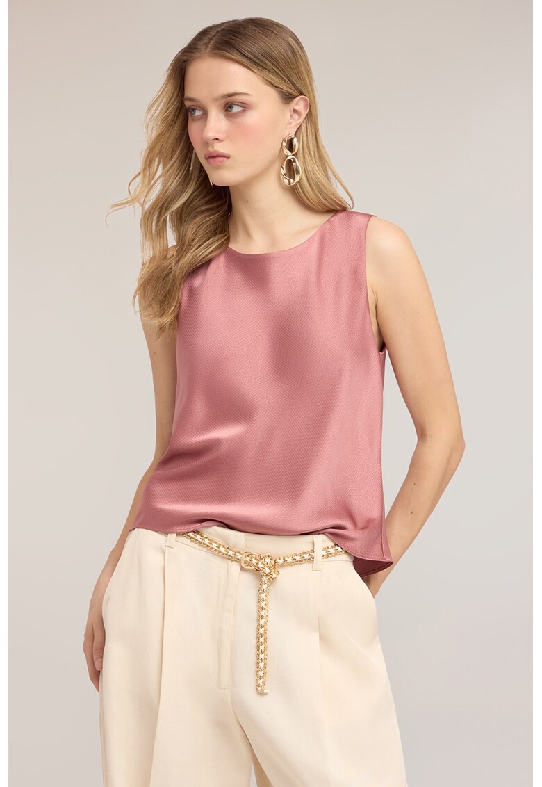 Bluza lejera cu model uni - Roz pastel