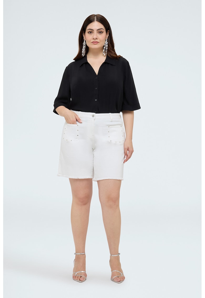 Camasa vaporoasa cu model uni - Negru
