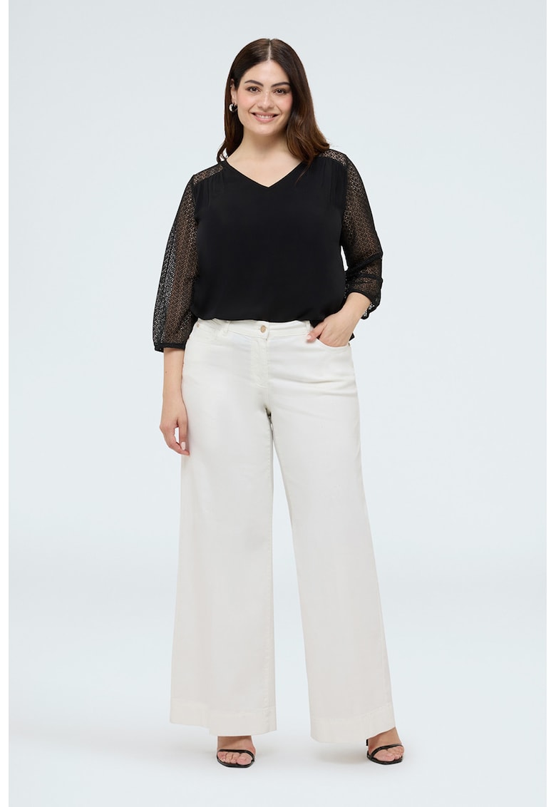Bluza cu maneci semitransparente - Negru