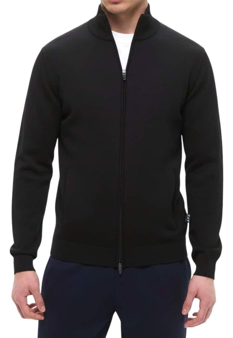 Pulover EA7 Knitted ZIp Cardigan 62476 - Negru
