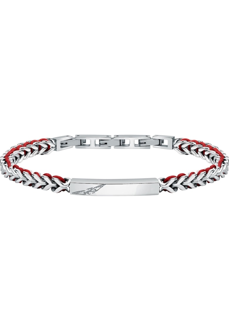 Bratara Barbati - SZV131 - inox - rosu - argintiu
