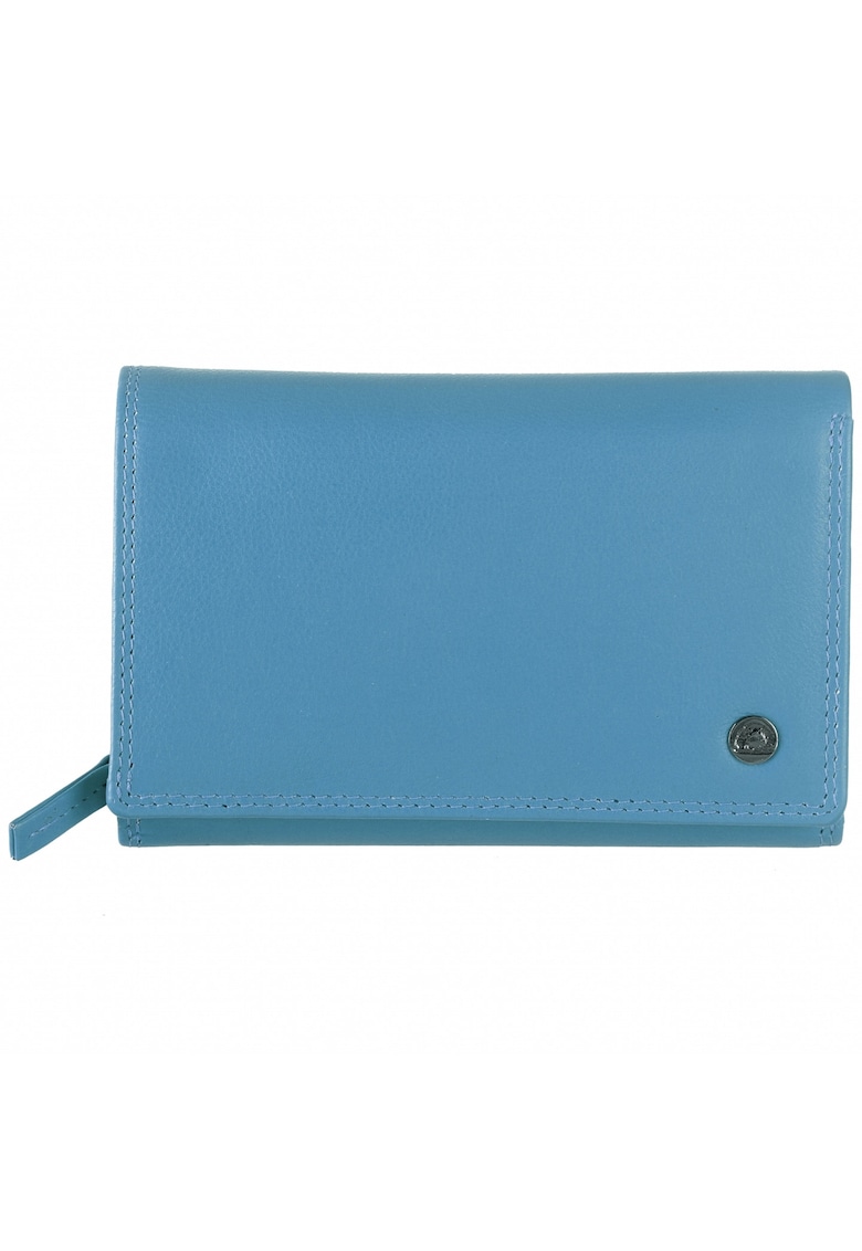 Portofel dama piele naturala 15.5 x 10 x 3.5 cm - Spongy Nappa - - Albastru