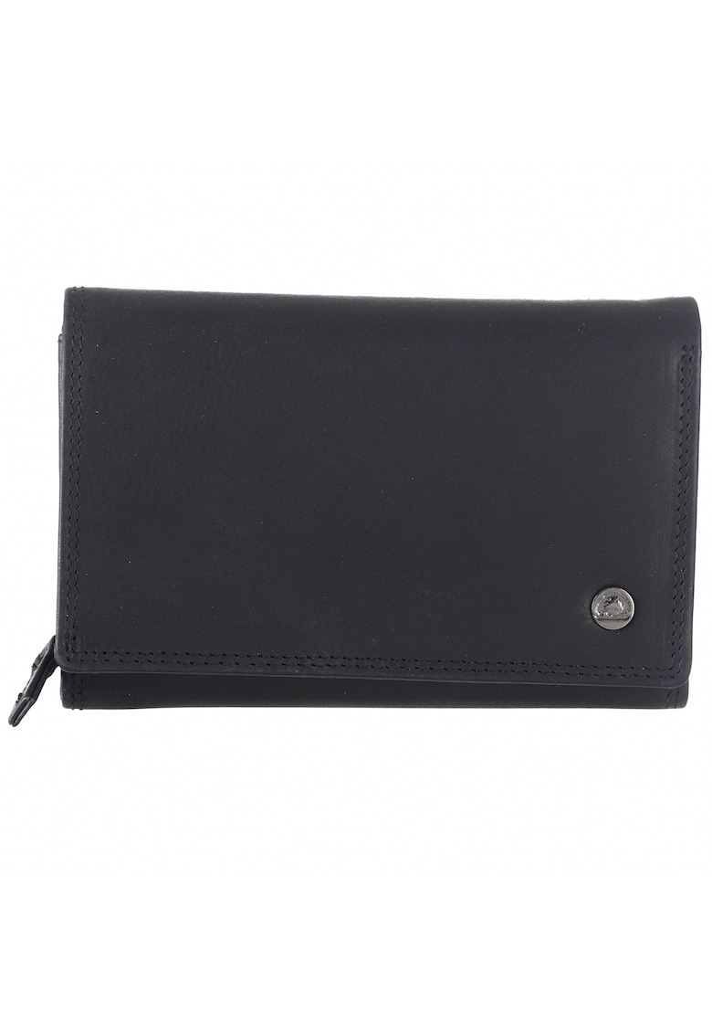 Portofel dama piele naturala 15.5 x 10 x 3.5 cm - Spongy Nappa - - Negru
