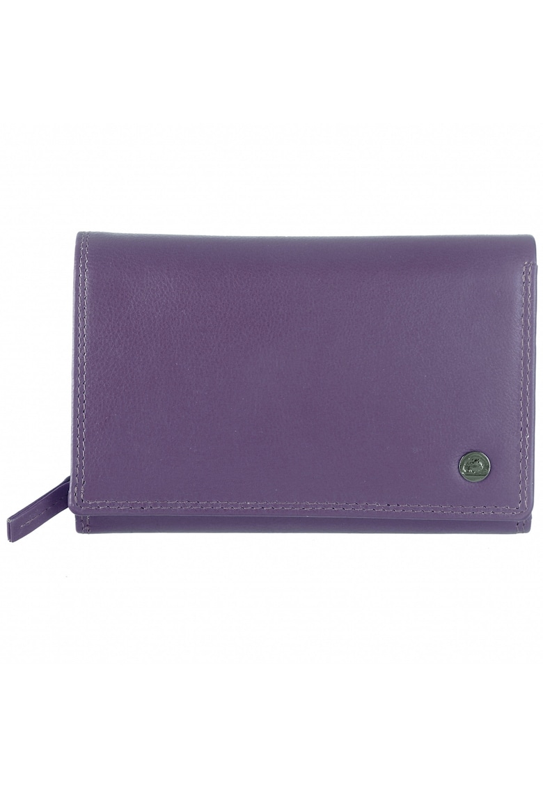 Portofel dama piele naturala 15.5 x 10 x 3.5 cm - Spongy Nappa - - Mov