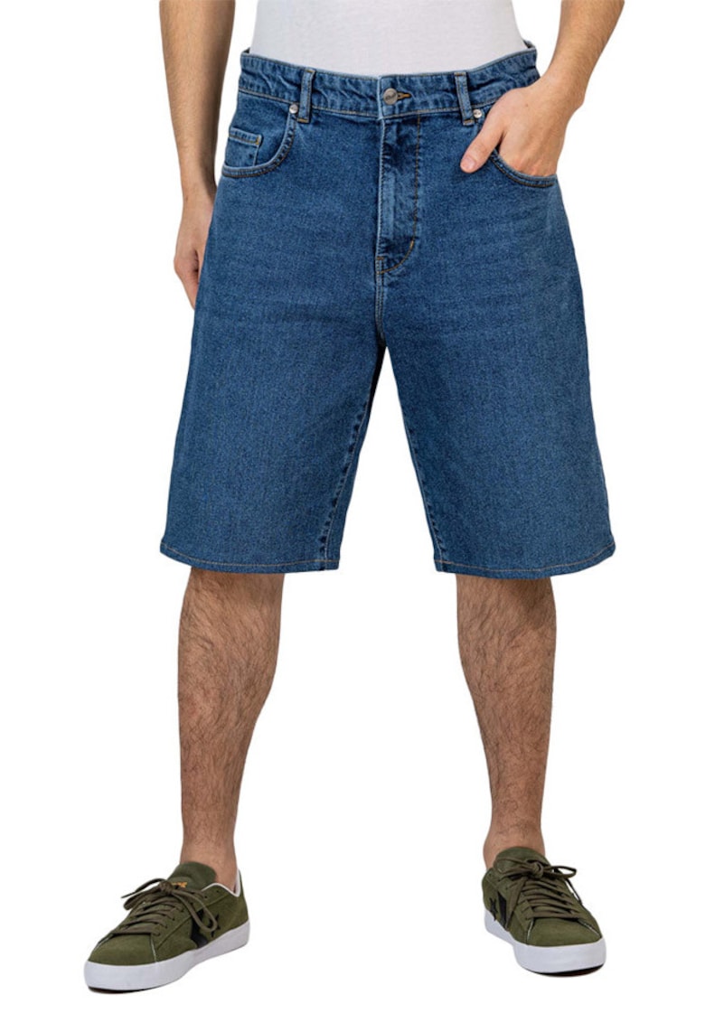 Blugi bermude cu 5 buzunare Solid