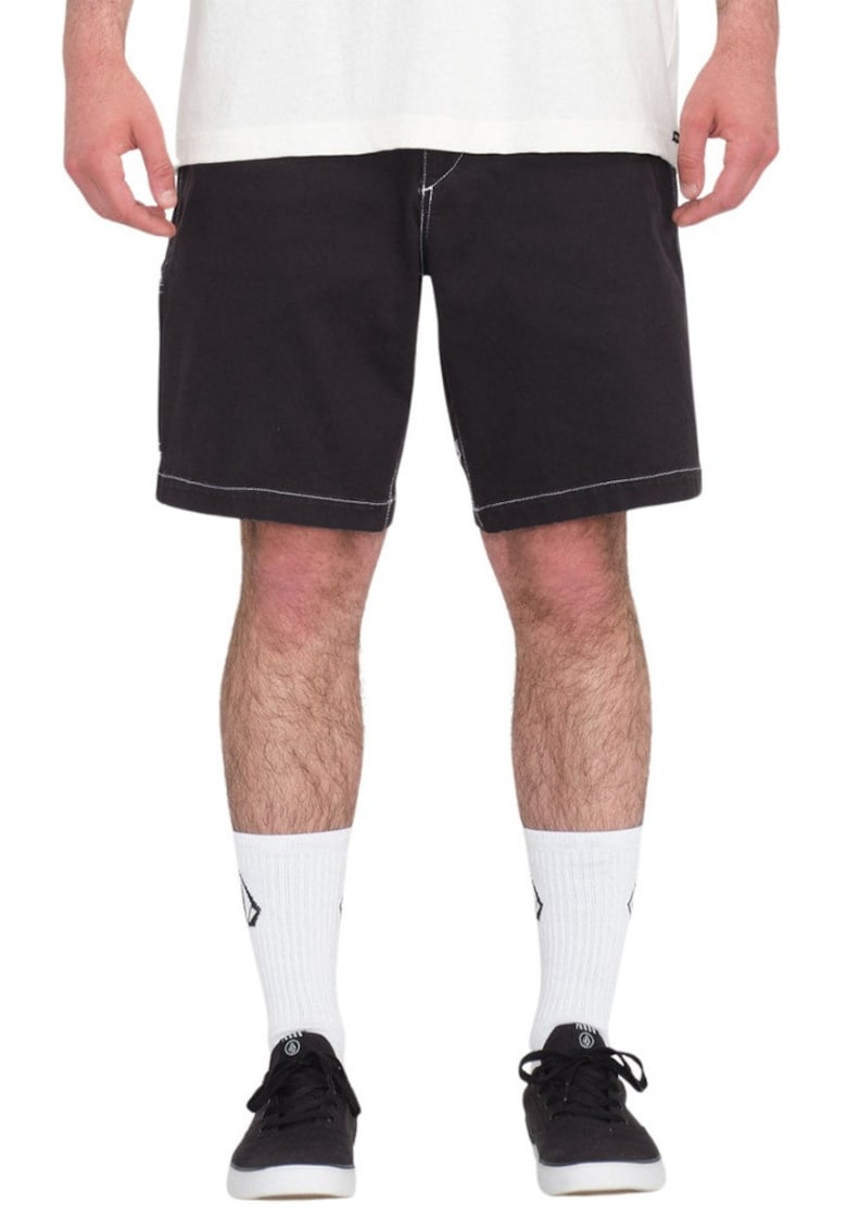 Blugi scurti din amestec de bumbac cu model contrastant