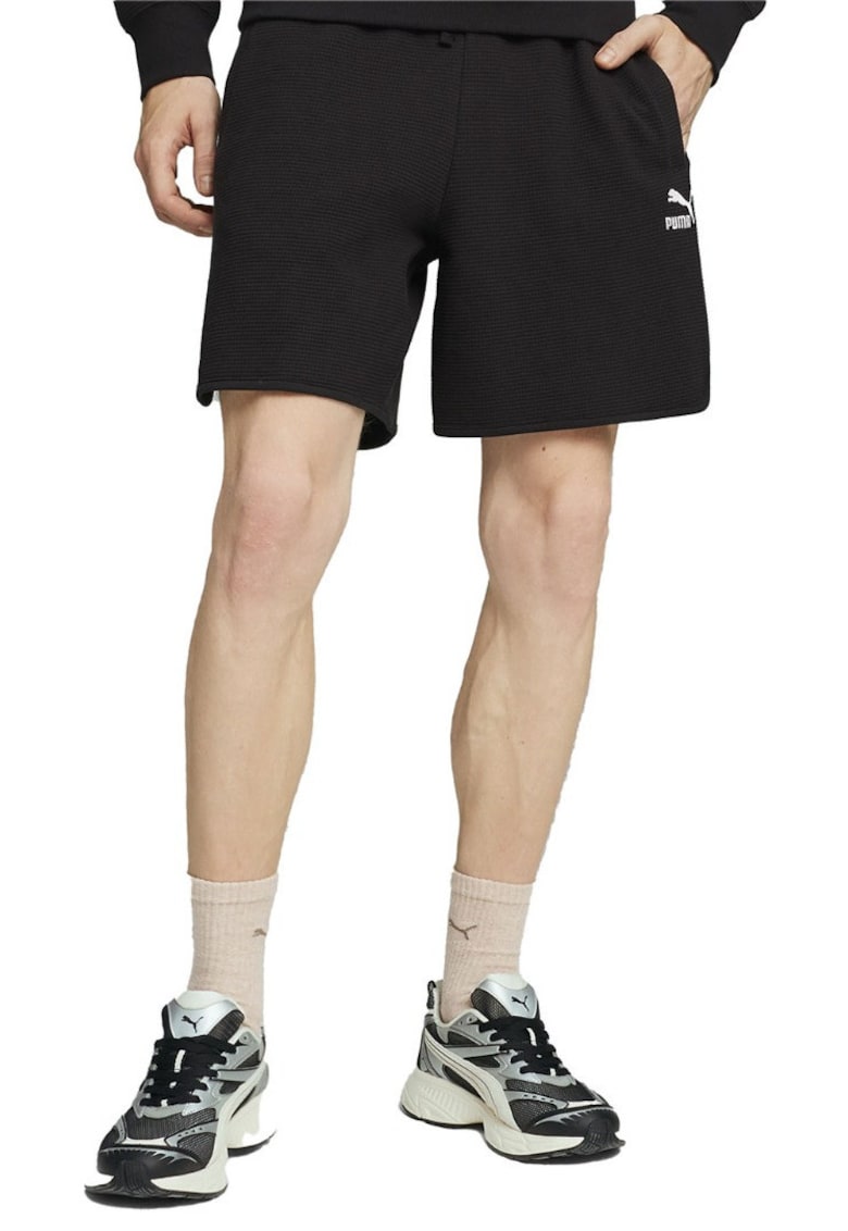 Pantaloni scurti de trening cu aspect texturat