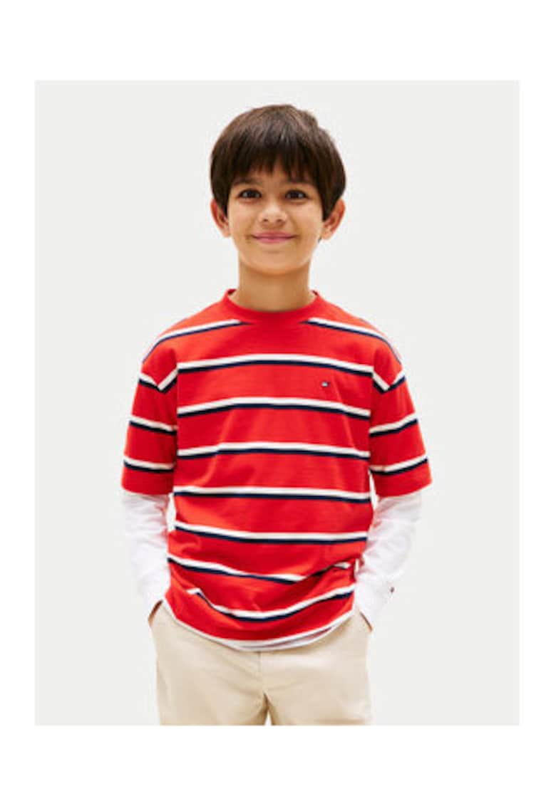 Tricou din bumbac - in dungi -