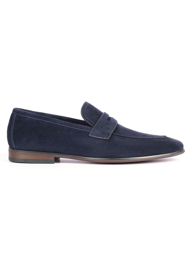 Pantofi loafer din piele intoarsa Hien - Albastru