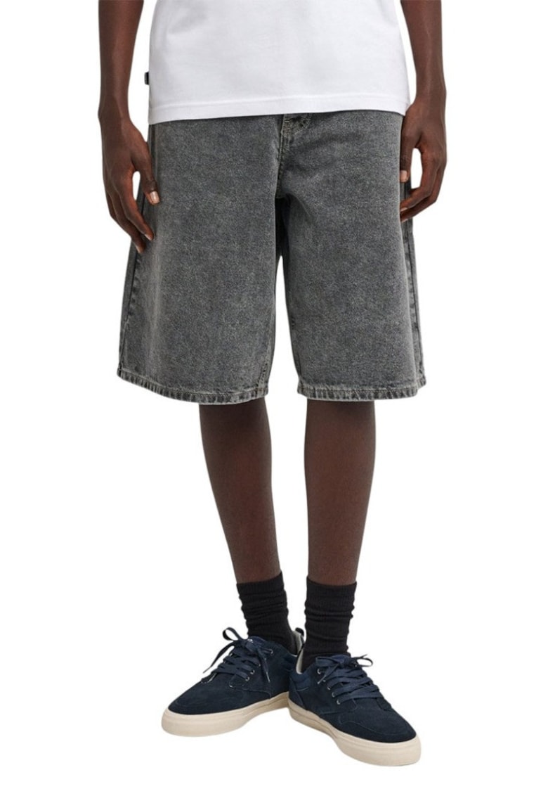 Blugi bermude relaxed fit cu model uni