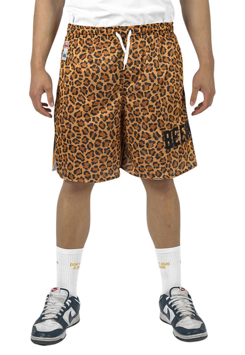 Bermude cu animal print si talie ajustabila