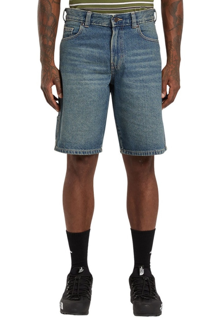 Blugi scurti skinny cu logo discret