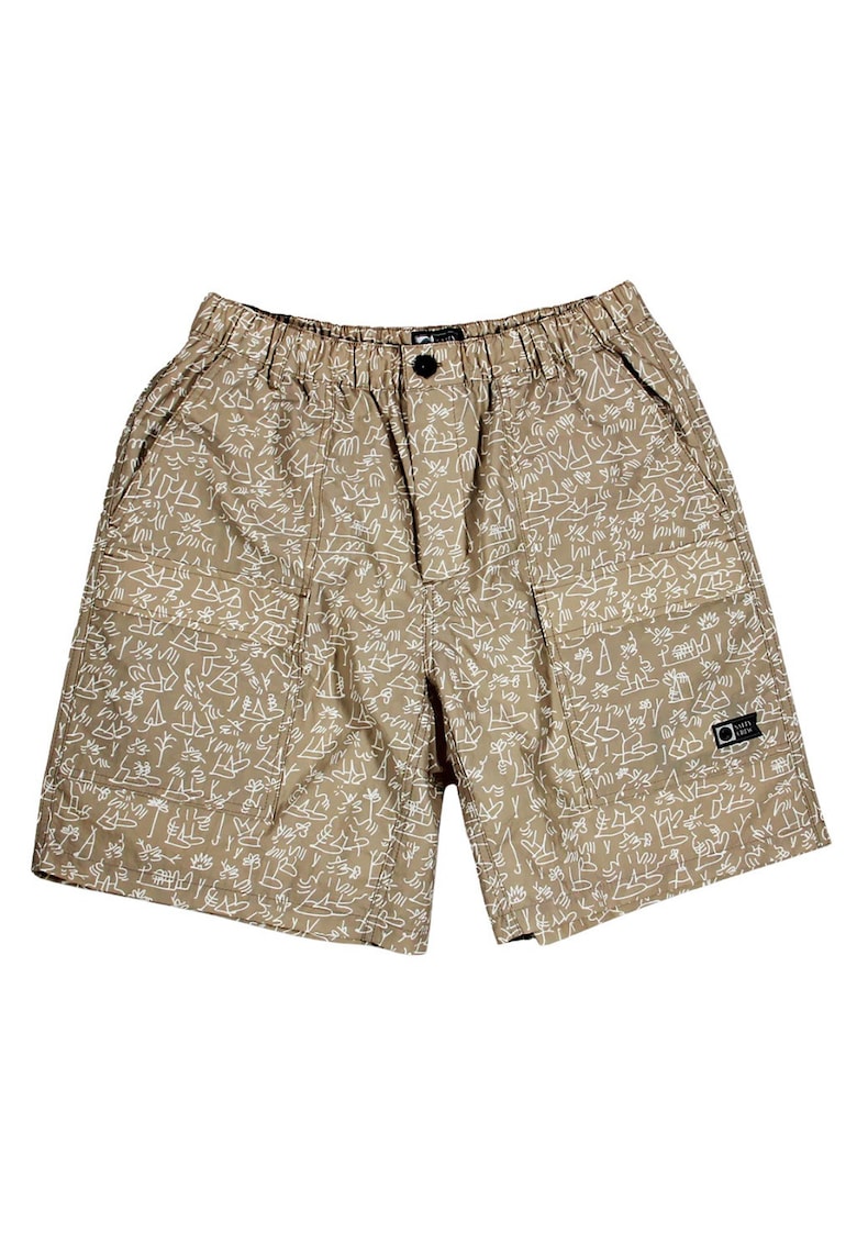 Pantaloni cargo scurti cu imprimeu grafic