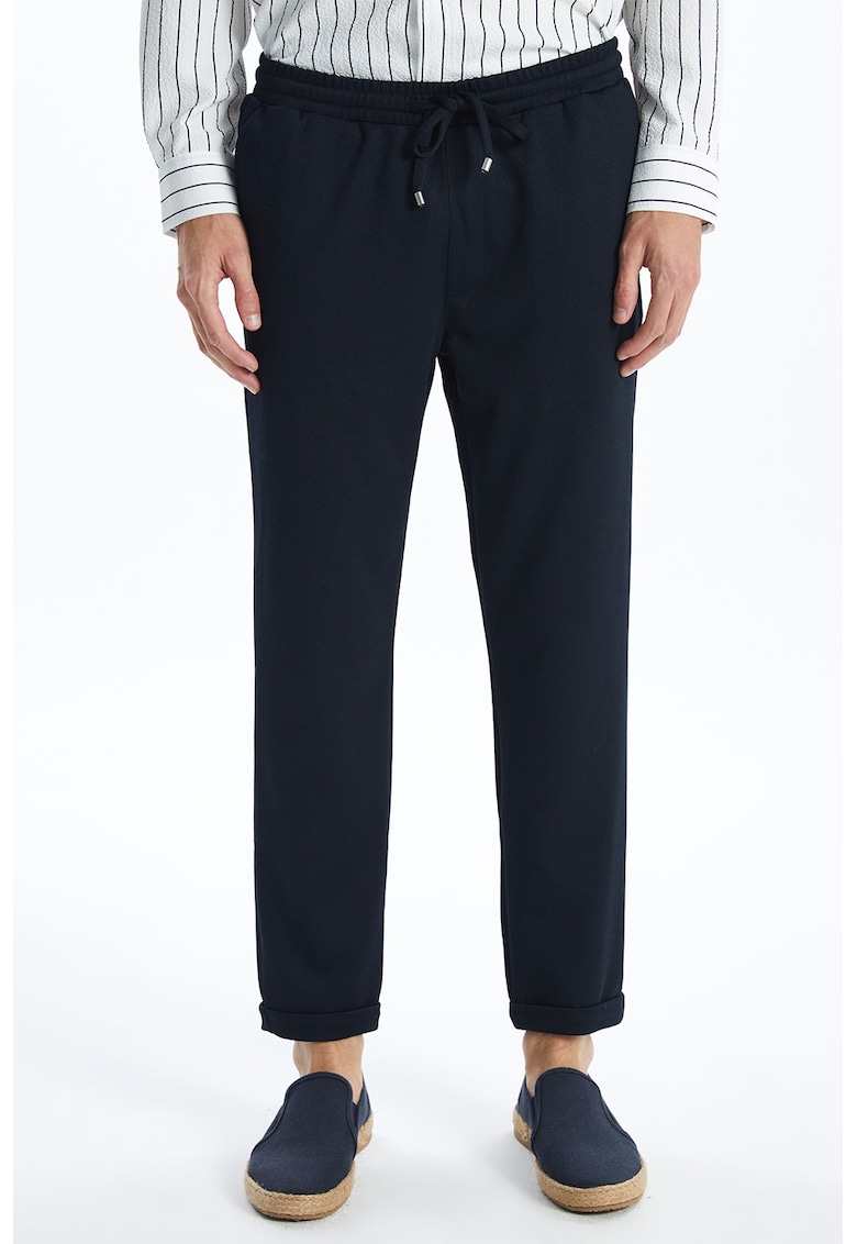 Pantaloni conici cu talie elastica - Negru