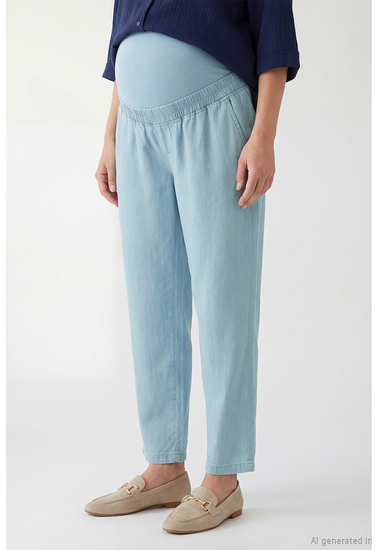 Blugi regular fit pentru gravide - Albastru pastel