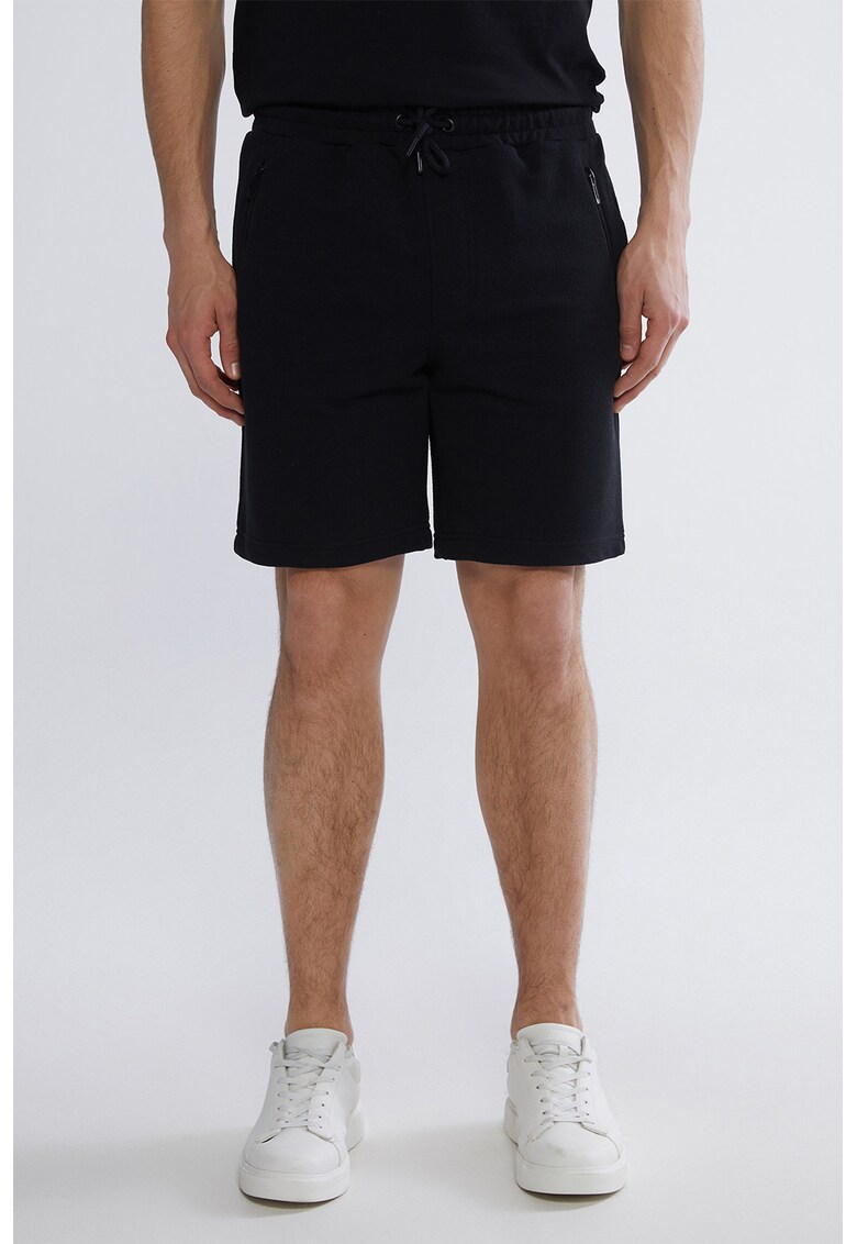 Pantaloni scurti din amestec de bumbac - Negru