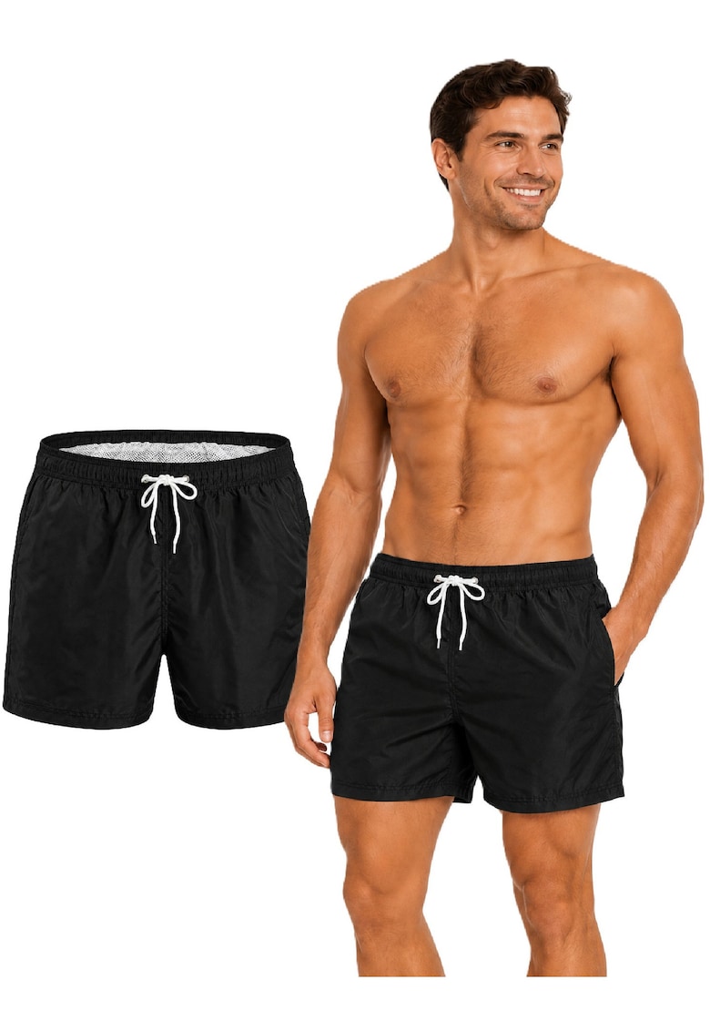 Pantaloni scurti de baie cu snur si buzunare