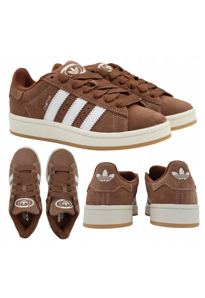 Pantofi Sport - Campus 00S W Js2760 - Marimea 46-48 - Superior Din Piele Intoarsa - Interior Din Material Textil - Talpa Din Cauciuc In Stil Retro - Design Cu Profil Jos - Maro / Alb De Baza (Pamant Strata)