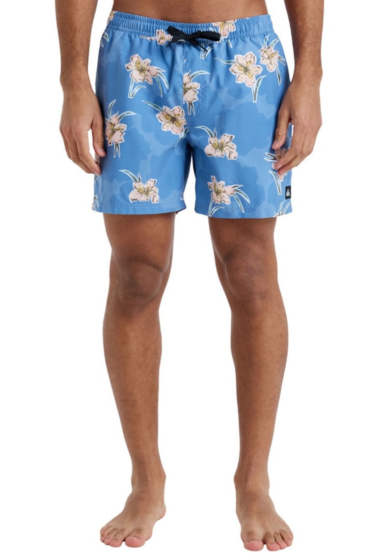 Pantaloni scurti de baie cu model si snururi -
