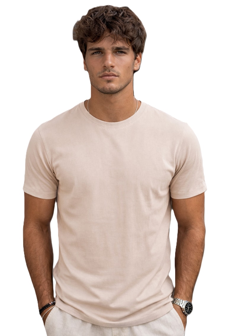 Tricou din bumbac cu decolteu rotund