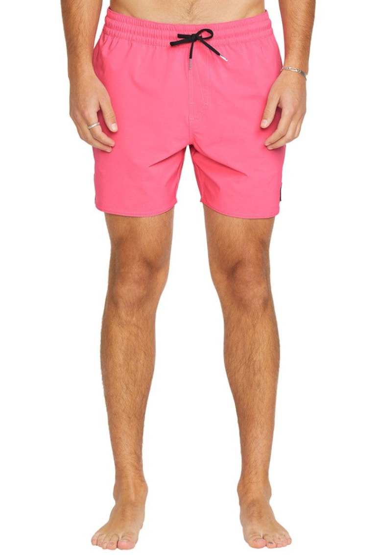 Pantaloni scurti de baie cu snur de ajustare contrastant si buzunare