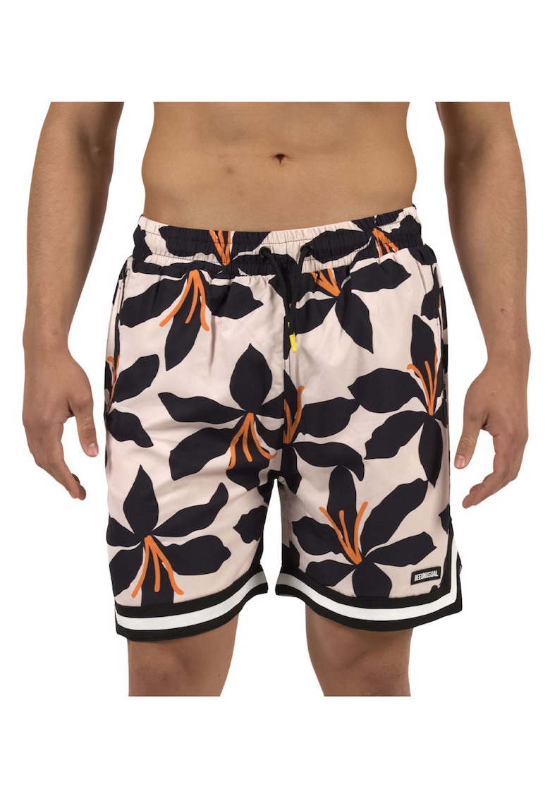Pantaloni scurti de baie cu imprimeu tropical Dark Lilly