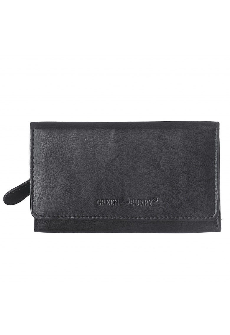 Portofel dama piele naturala 14 x 8 x 3.5 cm - Basic - - Negru