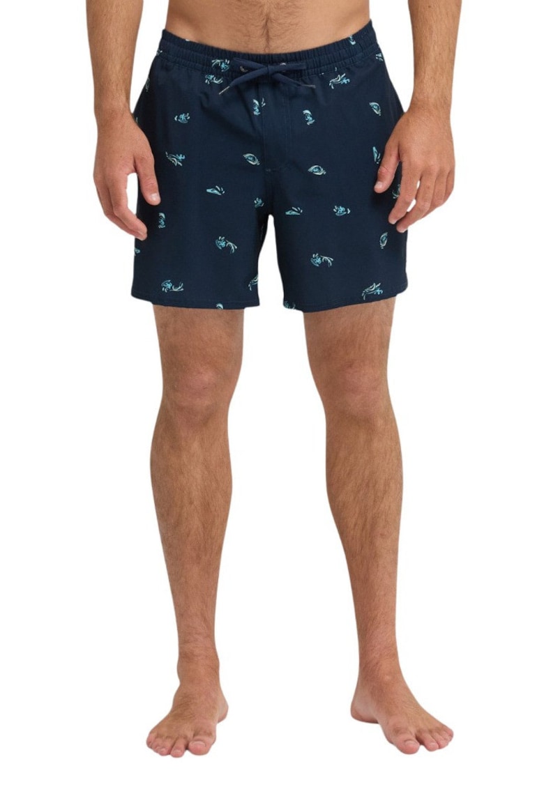 Pantaloni scurti de baie cu snururi si model abstract