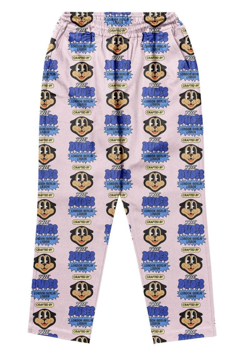 Pantaloni cu talie elastica si imprimeu