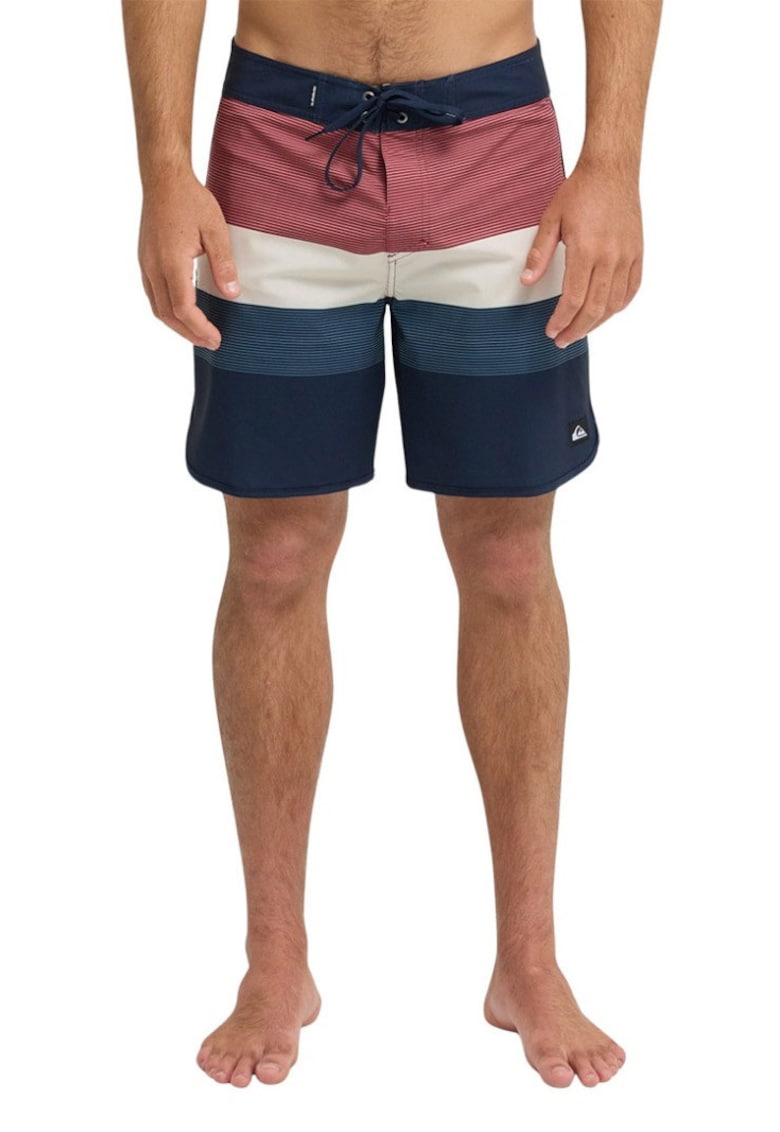Pantaloni scurti de baie cu snur in talie si dungi