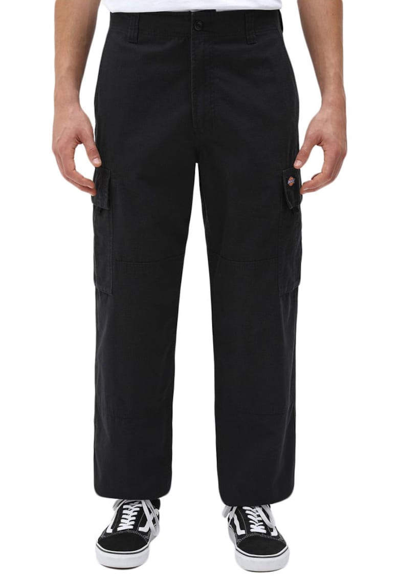 Pantaloni cargo din bumbac cu croiala dreapta