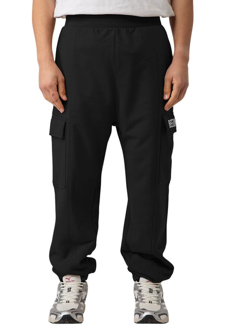Pantaloni cargo cu logo lateral