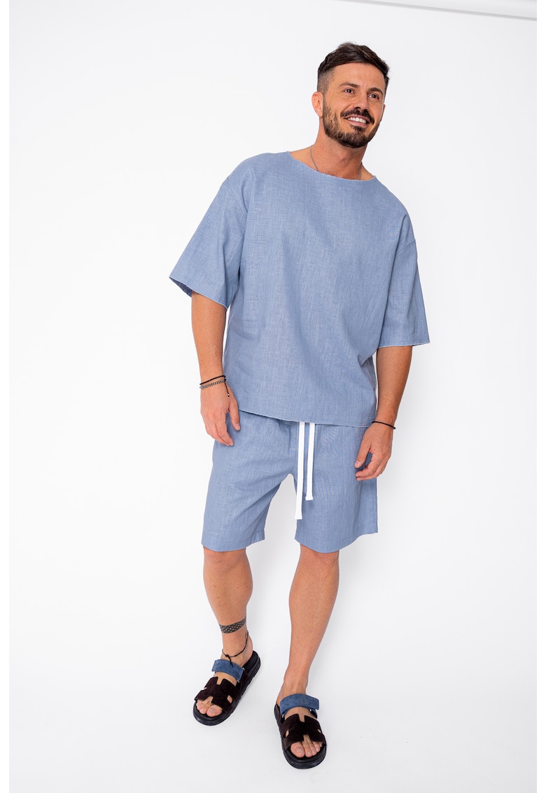Set Lino 100% In Tricou si pantalon scurt Storm Blue Premium Edition New 21841 - Storm Blue