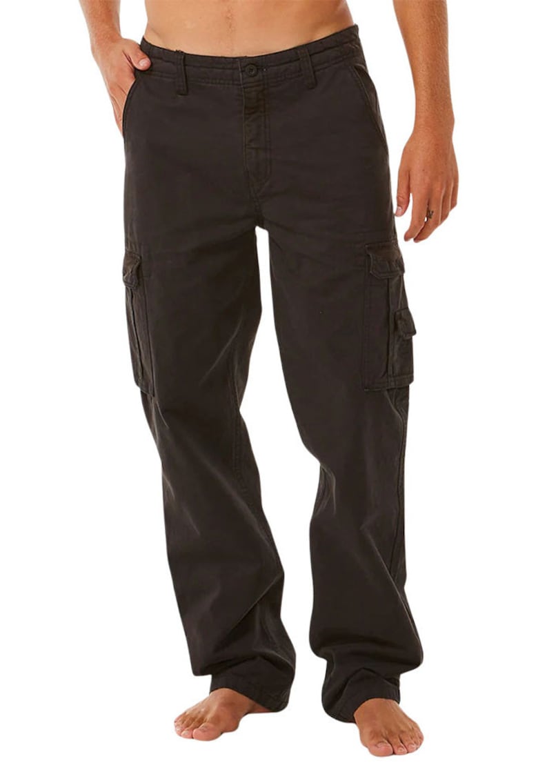 Pantaloni cargo din bumbac cu talie medie