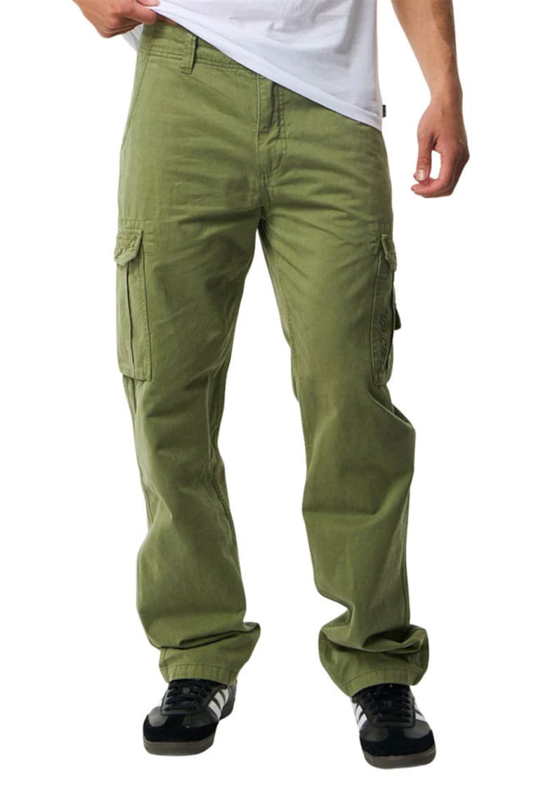 Pantaloni cargo din bumbac cu buzunare cu clape