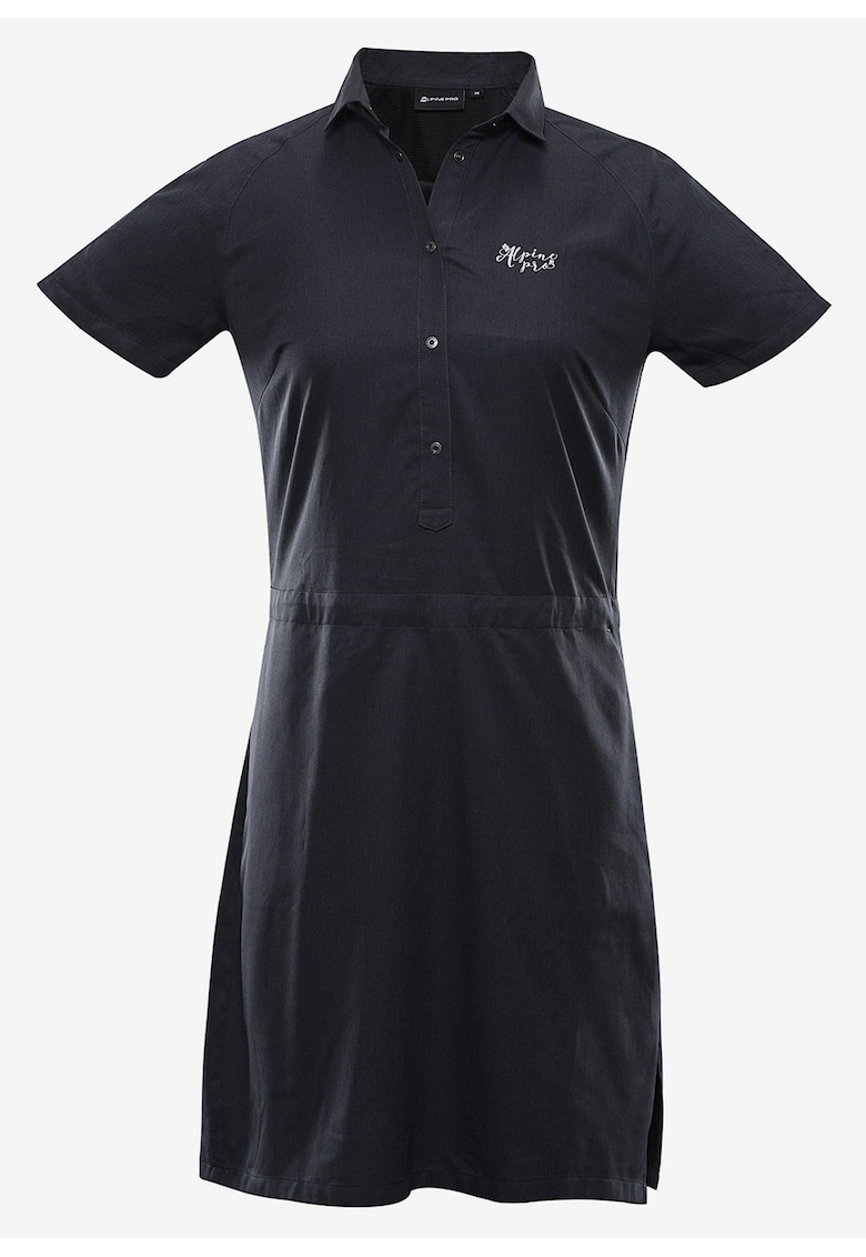 Rochie-camasa cu maneci scurte si model uni