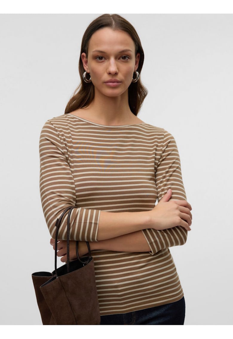 Bluza cu maneci 3/4 si model in dungi
