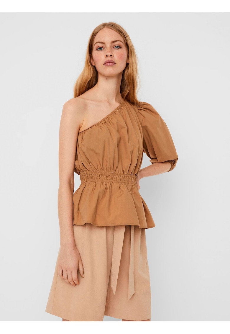 Bluza cu decolteu pe umar si talie elastica Olene
