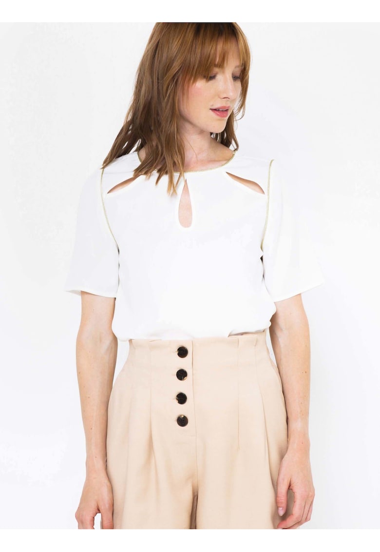 Bluza cu maneca scurta si slituri