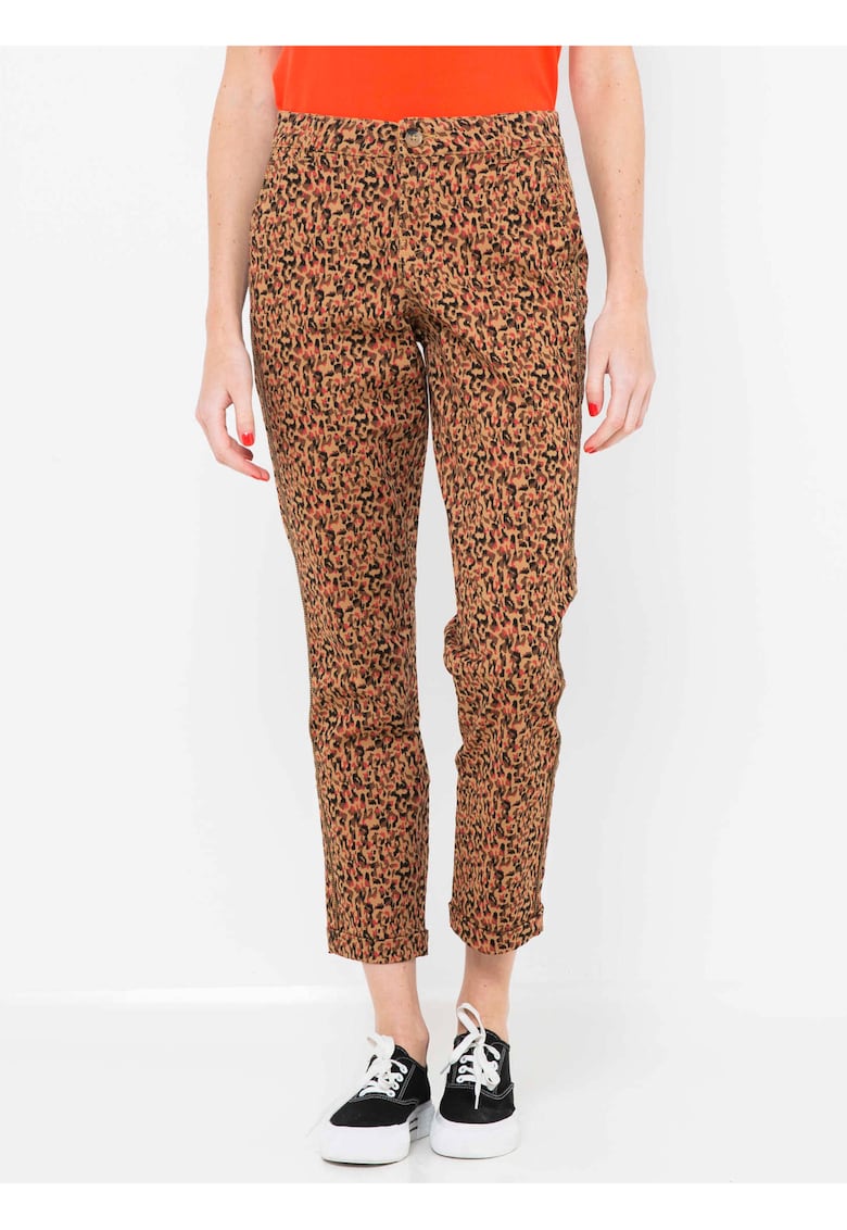 Pantaloni crop cu model