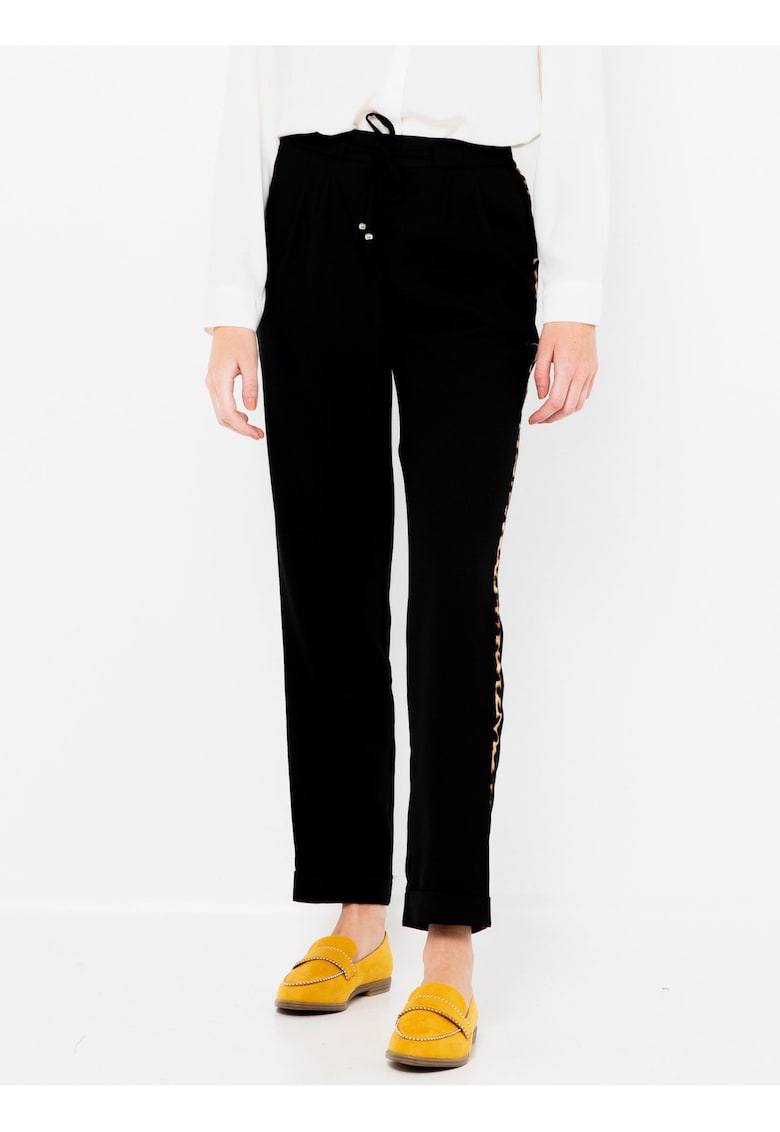 Pantaloni cu croiala dreapta si snur de ajustare