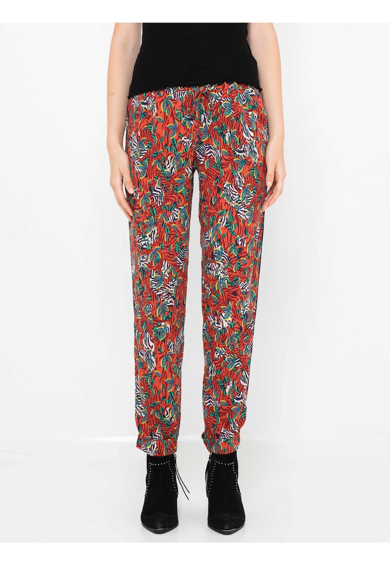 Pantaloni conici cu model -