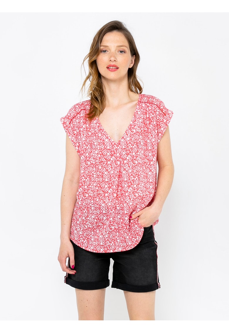 Bluza cu maneca scurta si decolteu in V -