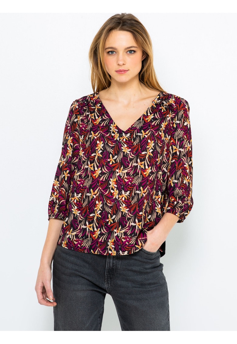 Bluza florala cu maneca trei sferturi -