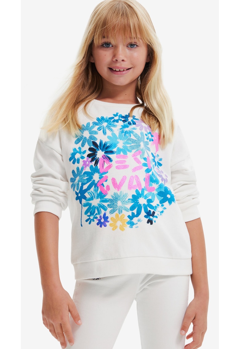 Hanorac din bumbac cu imprimeu floral -