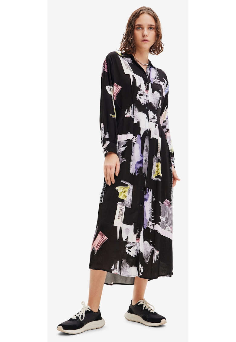 Rochie camasa cu guler ascutit