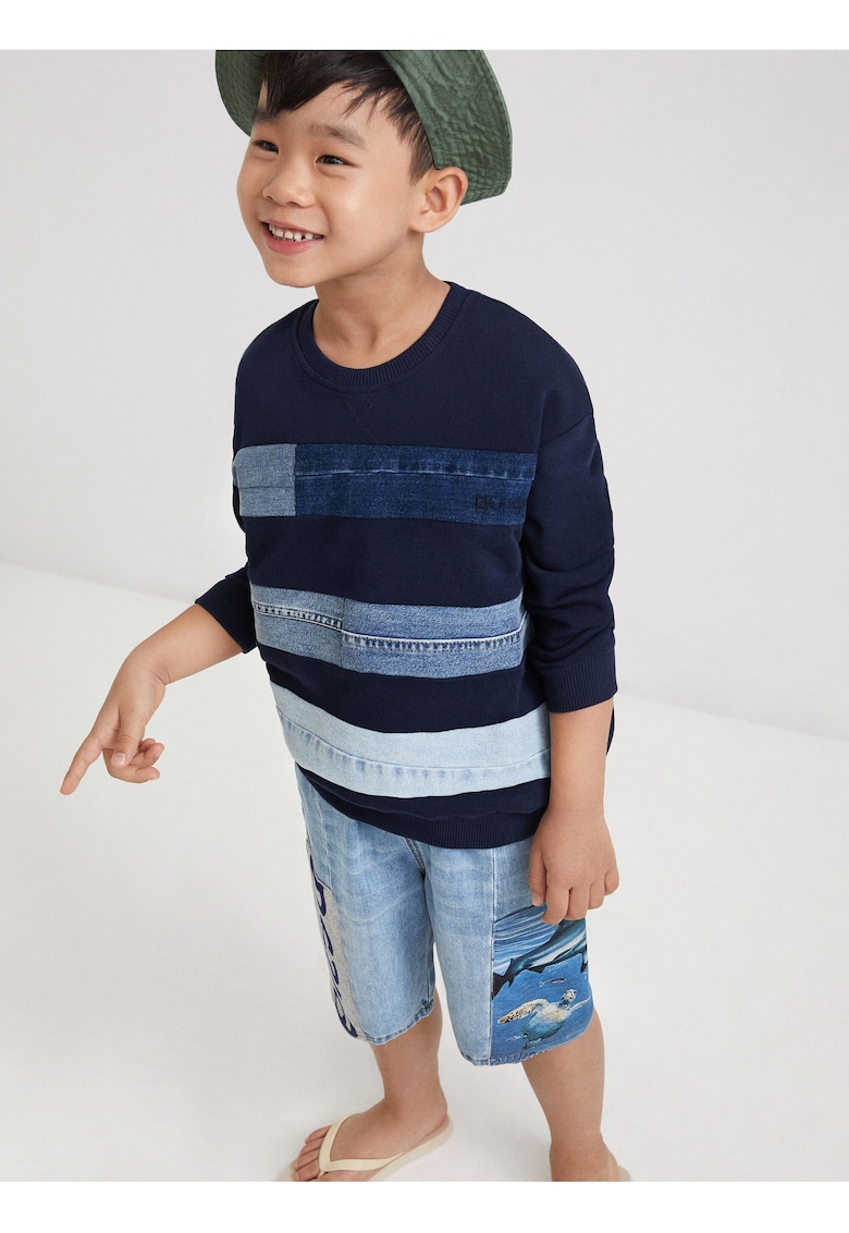 Bluzon Ares cu insertii din denim